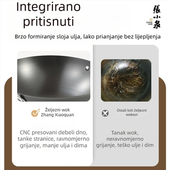 Wok od finog željeza, kineskog stila, s nepriľnavim premazom, staklenim poklopcem, model C30640100