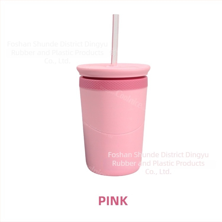 Dvostruko-staklena čaša od nehrđajućeg čelika i silikona, održava hladnoću napitka, moguć prilagođeni logotip