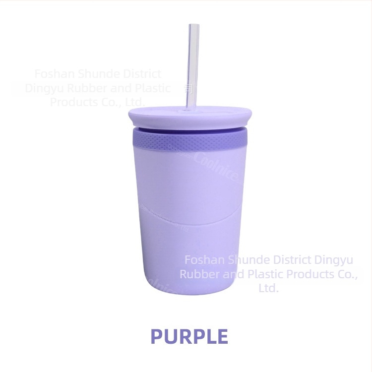 Dvostruko-staklena čaša od nehrđajućeg čelika i silikona, održava hladnoću napitka, moguć prilagođeni logotip