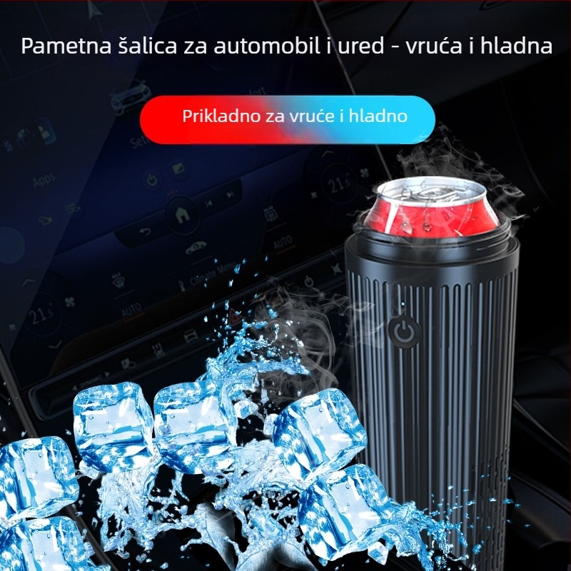 Mini automobilni hladnjak, prijenosni 12V/24V, 36W, hlađenje 5-10°C i grijanje do 60°C, materijal ABS+PP hrane kvalitete