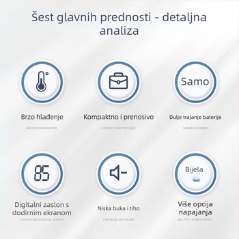 Mini hladnjak za auto za inzulin, kapacitet do 5 L, 15 W, 12V/220V, raspon temperature 2–18°C