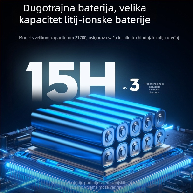 Mini hladnjak za auto za inzulin, kapacitet do 5 L, 15 W, 12V/220V, raspon temperature 2–18°C