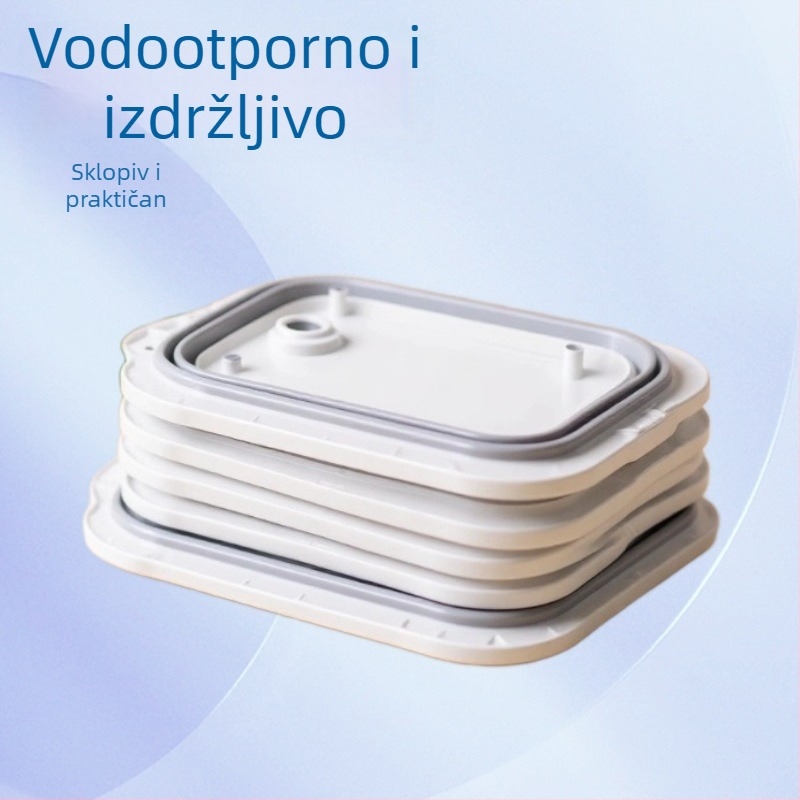 Sklopiva plastična daska za rezanje, dvostruke namjene s bazenom za pranje povrća, protuklizna, odvod vode, prijenosna
