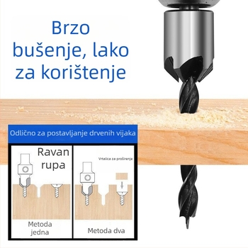 Set trokutastog drvnog bušilica s konusnim vrhom – ručna električna bušilica za bušenje rupa i zaobljenje na okruglim drvenim pločama