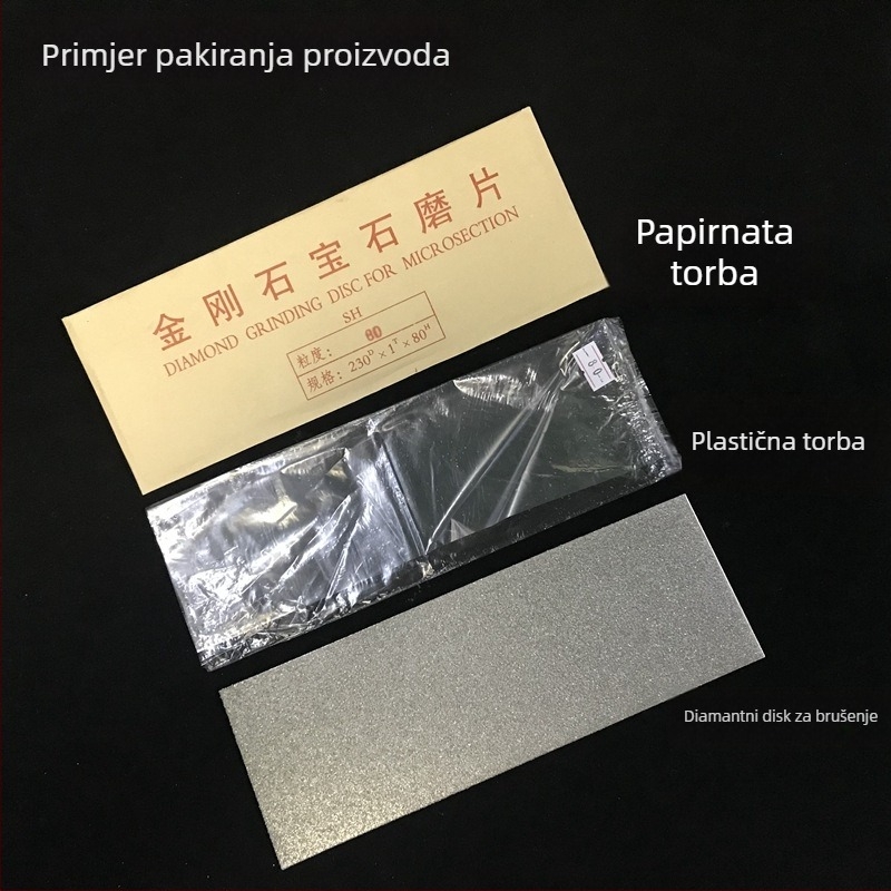 Pravokutni dijamantni brusni komad s elektroplatiranim čeličnim podlogom, pogodan za jadeit, staklo, keramiku i metal.