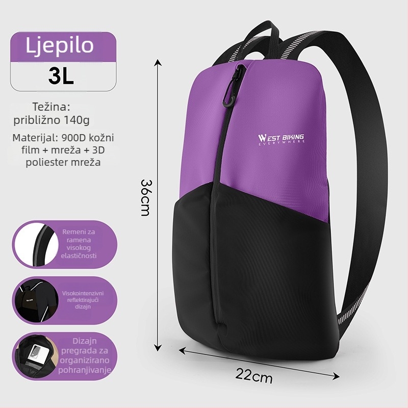 West Rider biciklistički ruksak – 3L kapacitet, materijal 900D s mrežom i 3D poliesterskom mrežom, model Yp0707416