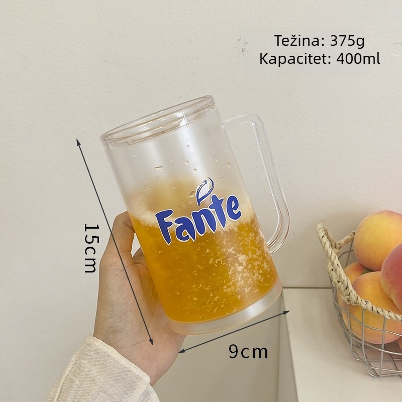 Plastična čaša s hlađenjem zamrznutom tekućinom, dvostruki sloj PS, mogućnost prilagodbe, tiskani logotip uključen