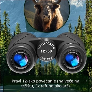 Binokularni teleskop s dnevno-noćnim vidom, napunjen argonom, vodootporan, izlazna zjenica 5 mm+, model 985
