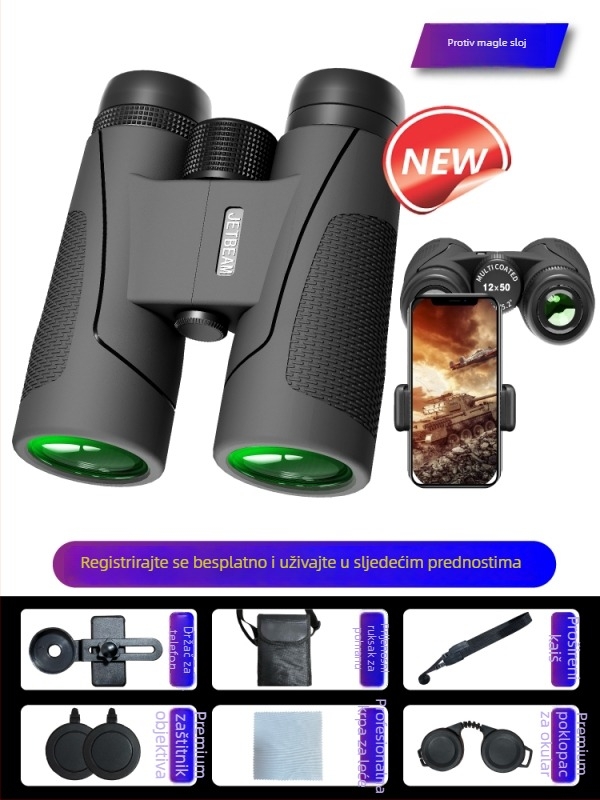 Binokularni teleskop s dnevno-noćnim vidom, napunjen argonom, vodootporan, izlazna zjenica 5 mm+, model 985