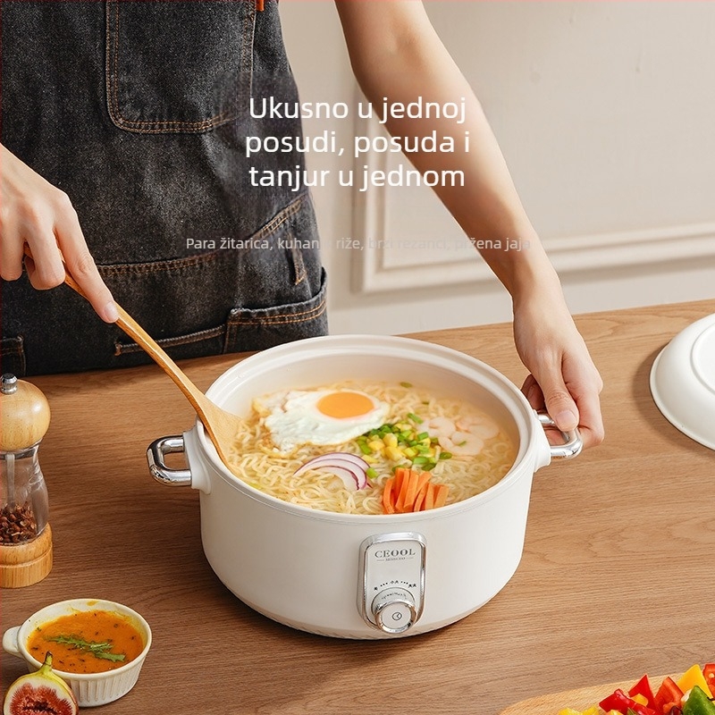 Električna posuda za kuhanje 2.1-4 L, keramički unutarnji spremnik, upravljanje gumbom, brzo para, sve-u-jednom, za kućanstva i domove studenata