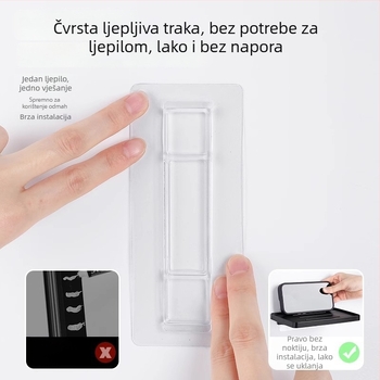 Zidni regaľ za kupaonicu za papir – bez bušenja, plastični materijal, 1 razina, nosivost 10 kg, oksidirajući završni sloj