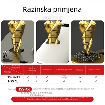 Pagoda bušilica za električni odvijač – sadrži kobalt, nehrđajući čelik, visoka tvrdoća, otvorivač rupa i reamer za pozicioniranje bušenja