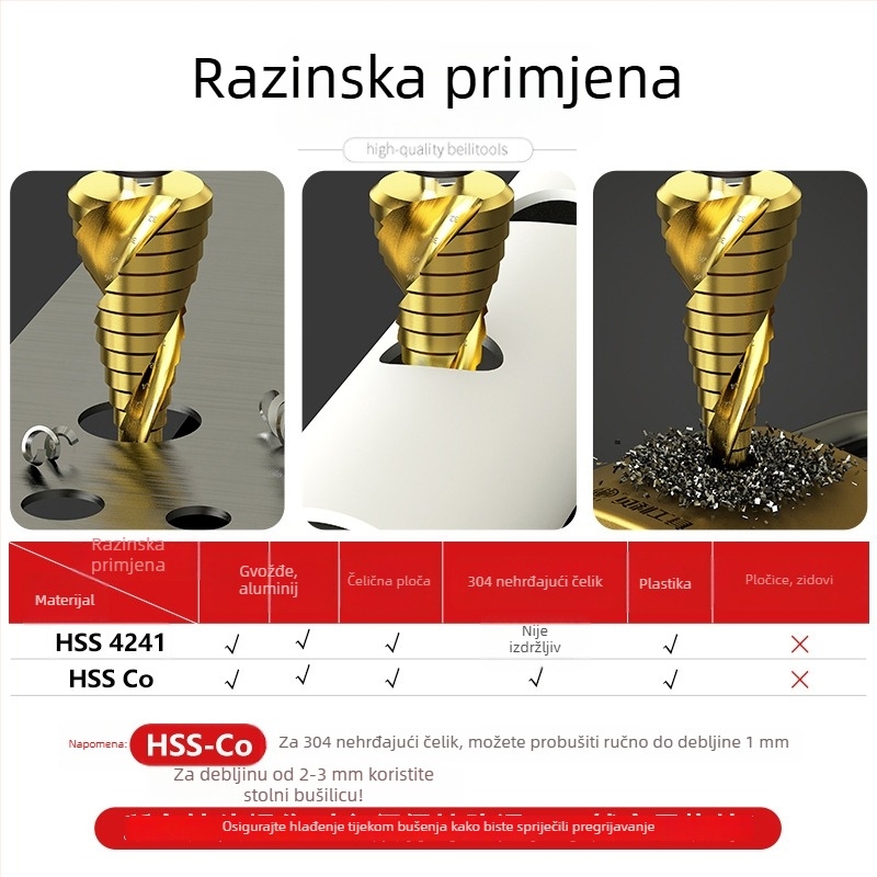 Pagoda bušilica za električni odvijač – sadrži kobalt, nehrđajući čelik, visoka tvrdoća, otvorivač rupa i reamer za pozicioniranje bušenja