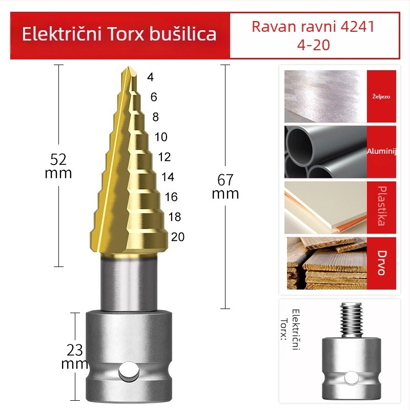 Pagoda bušilica za električni odvijač – sadrži kobalt, nehrđajući čelik, visoka tvrdoća, otvorivač rupa i reamer za pozicioniranje bušenja