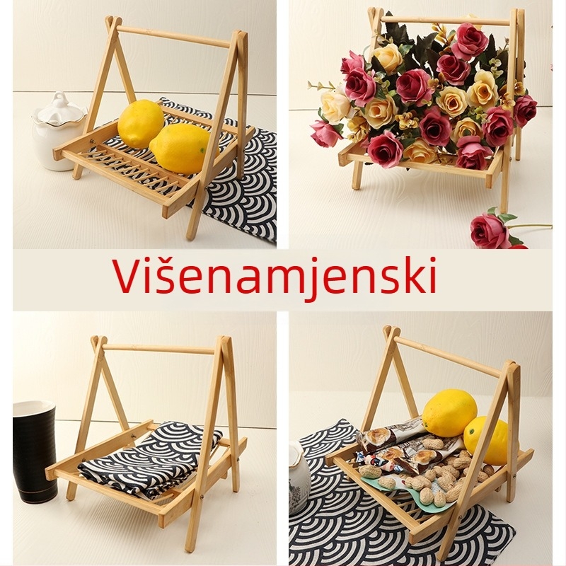 Držač za posluživanje od bambusa za priloge uz Hot Pot — nepravilnog oblika, minimalistički stil, Novi kineski stil