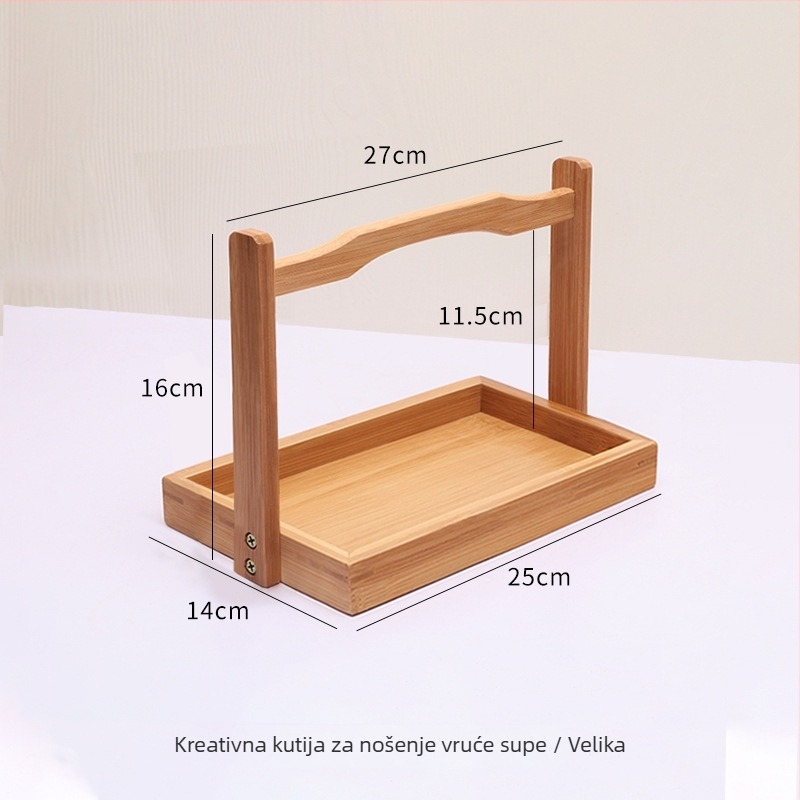 Držač za posluživanje od bambusa za priloge uz Hot Pot — nepravilnog oblika, minimalistički stil, Novi kineski stil