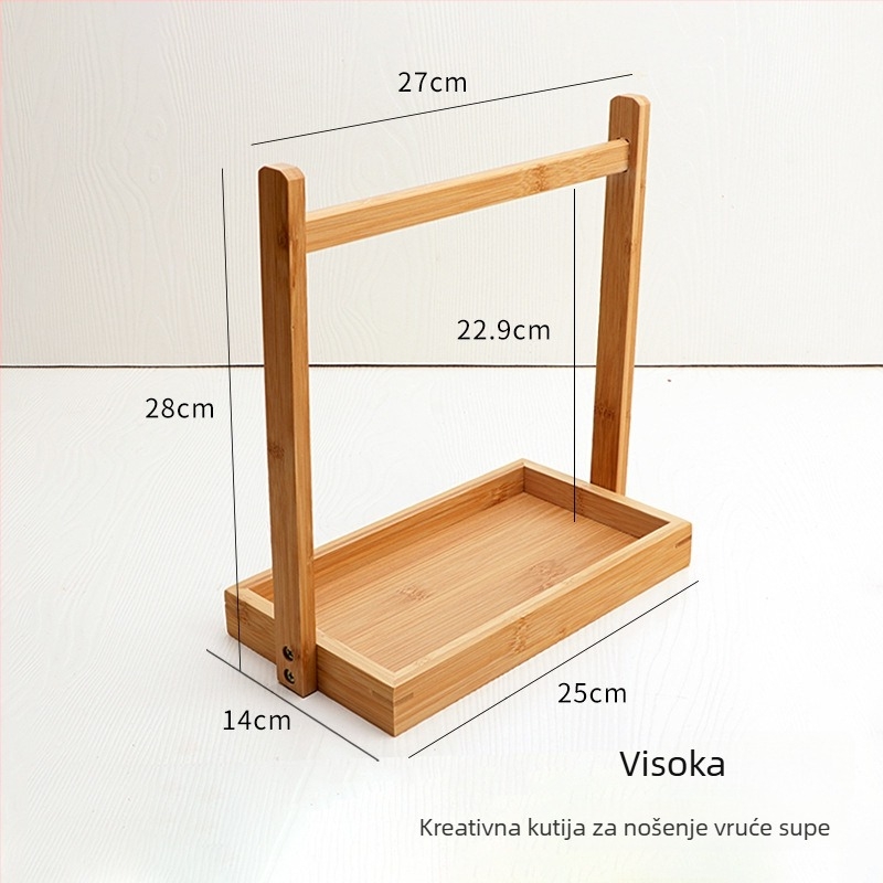Držač za posluživanje od bambusa za priloge uz Hot Pot — nepravilnog oblika, minimalistički stil, Novi kineski stil