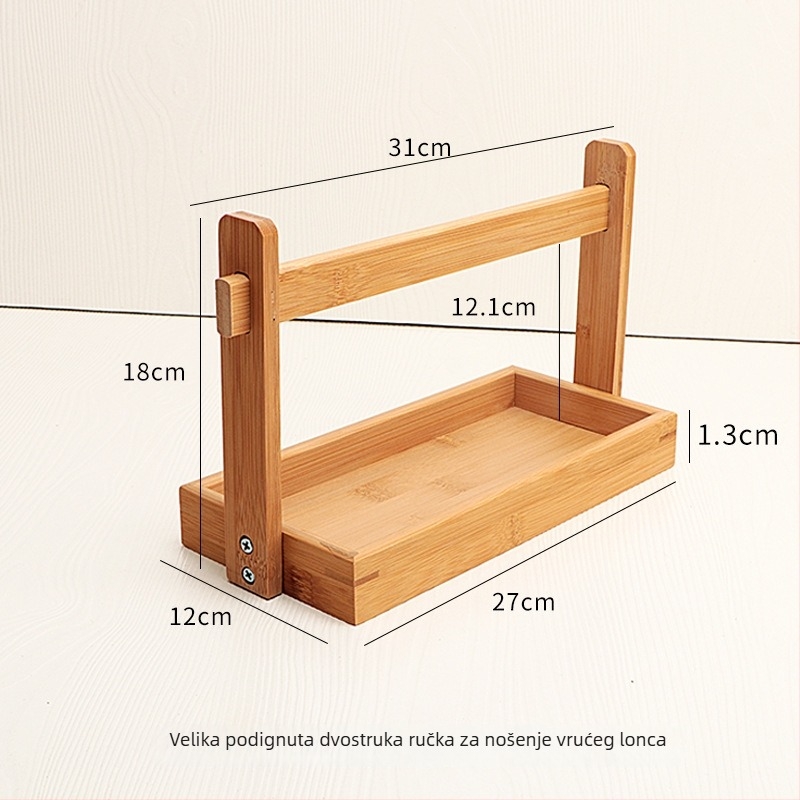 Držač za posluživanje od bambusa za priloge uz Hot Pot — nepravilnog oblika, minimalistički stil, Novi kineski stil