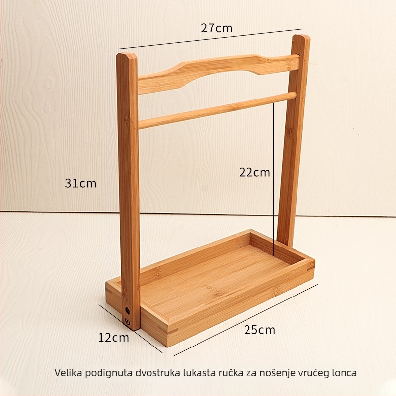 Držač za posluživanje od bambusa za priloge uz Hot Pot — nepravilnog oblika, minimalistički stil, Novi kineski stil