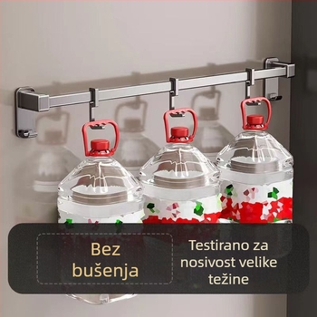 Zidni odvojivi držač za ručnike, jednoslojni, premaz plastike, nosivost 20 kg