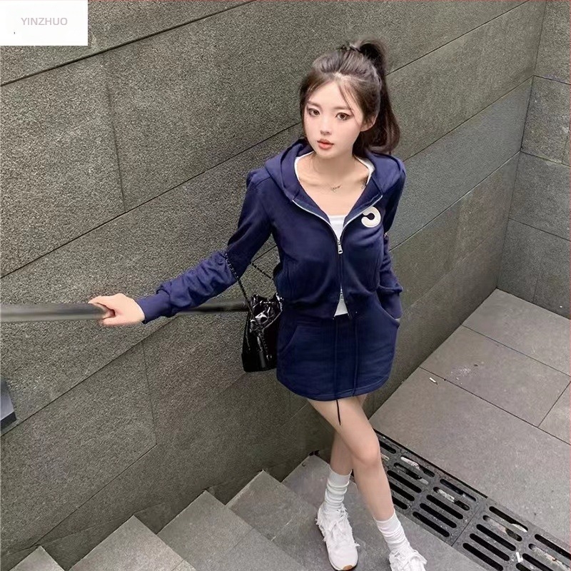 Izšivani Chenille top i suknja set, proljeće 2023, Spandex ispod 30%, casual kostim