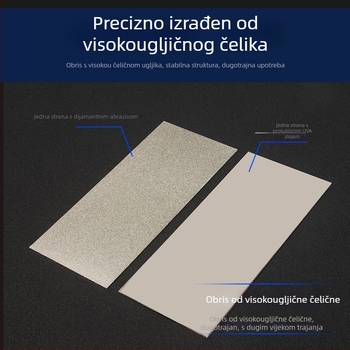 Pravokutni dijamantni elektroplatirani brusni list, model M014, težina 200 g, vezivni agent: metalna legura, postup proizvodnje: elektroplating, za obradu kamena