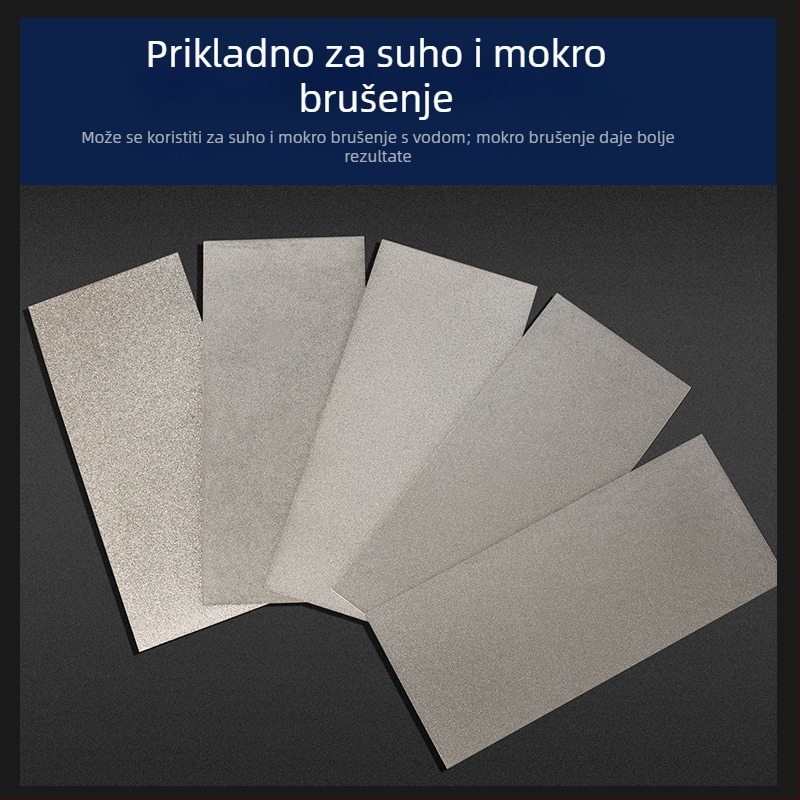 Pravokutni dijamantni elektroplatirani brusni list, model M014, težina 200 g, vezivni agent: metalna legura, postup proizvodnje: elektroplating, za obradu kamena