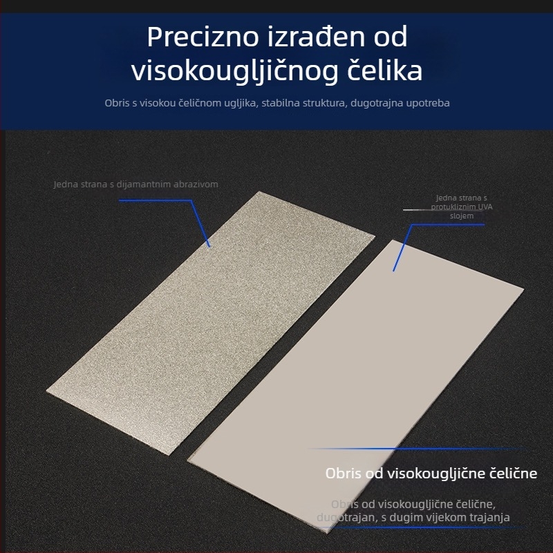Pravokutni dijamantni elektroplatirani brusni list, model M014, težina 200 g, vezivni agent: metalna legura, postup proizvodnje: elektroplating, za obradu kamena