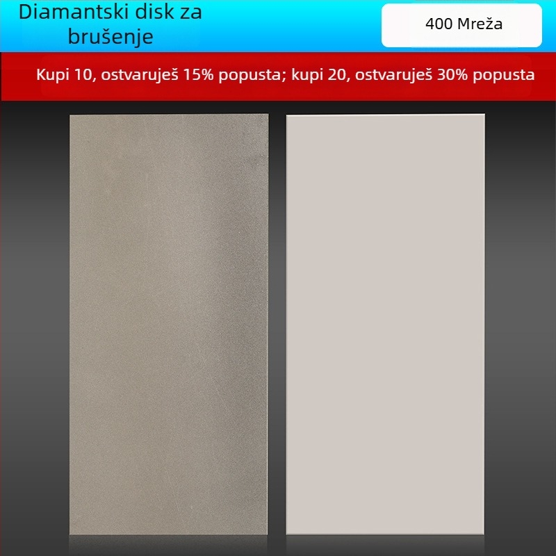 Pravokutni dijamantni elektroplatirani brusni list, model M014, težina 200 g, vezivni agent: metalna legura, postup proizvodnje: elektroplating, za obradu kamena