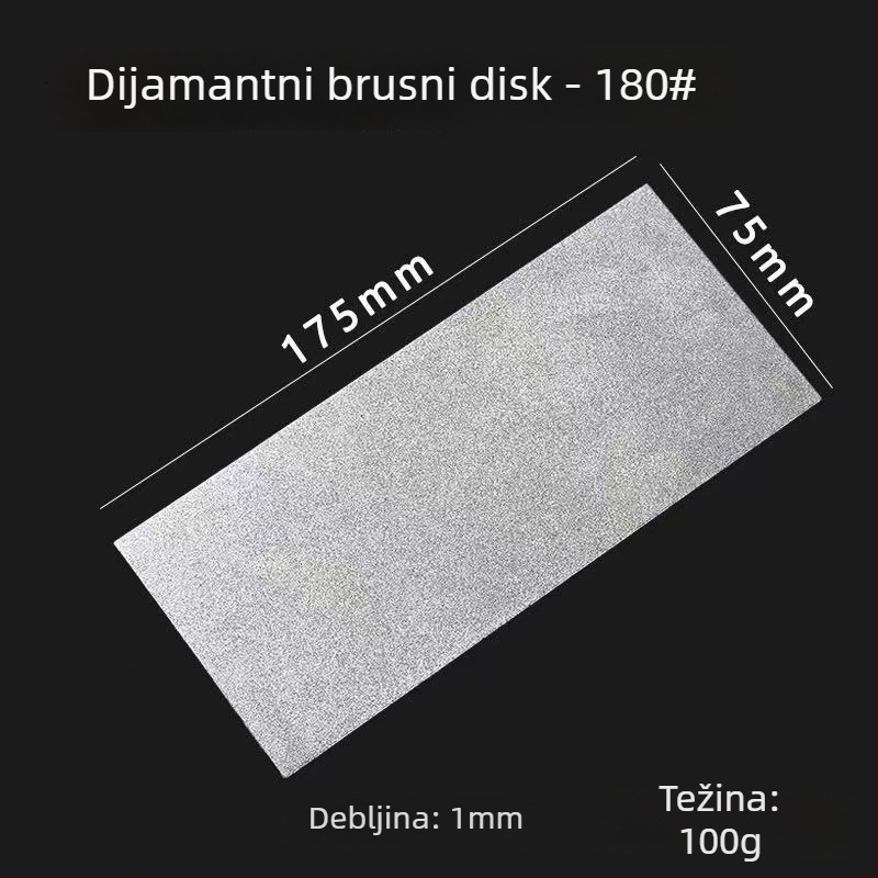 Pravokutni dijamantni elektroplatirani brusni list, model M014, težina 200 g, vezivni agent: metalna legura, postup proizvodnje: elektroplating, za obradu kamena