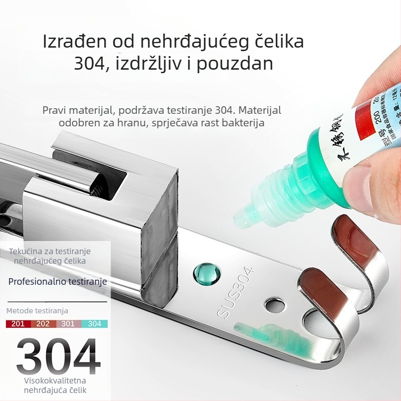 Držač za ručnike od nehrđajućeg čelika, polirana završna obrada, jednostruki sloj, nosivost 20–30 kg, Ni qiao, moderni minimalistički stil