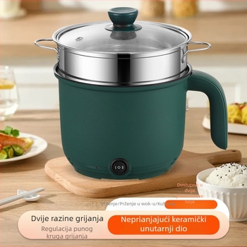 Električni lonac za kuhanje velike kapacitete s dvostrukim parenjem, 1–2 L, nehrđajući čelik, do 800 W, funkcija protiv suhog zagrijavanja