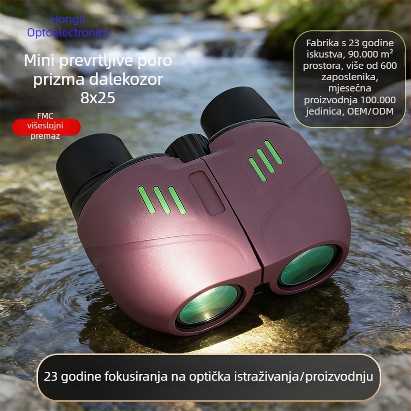 Hongli Hl-8x25 binokular, kompaktno i prijenosno za koncerte i kazališta, 8× povećanje, objektiv 25 mm, vidno polje 6,5°, izlazna zjenica 3,1 mm