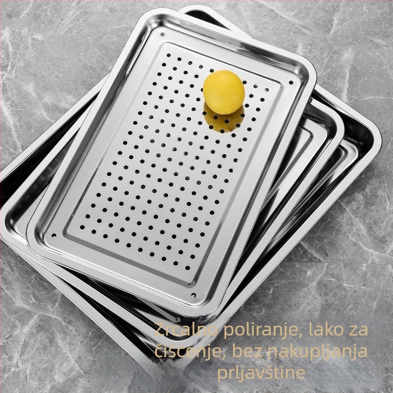 Pravokutni tanjur za parenje od 304 nehrđajućeg čelika, mat završetak, kineski stil, nije pogodan za mikrovalnu