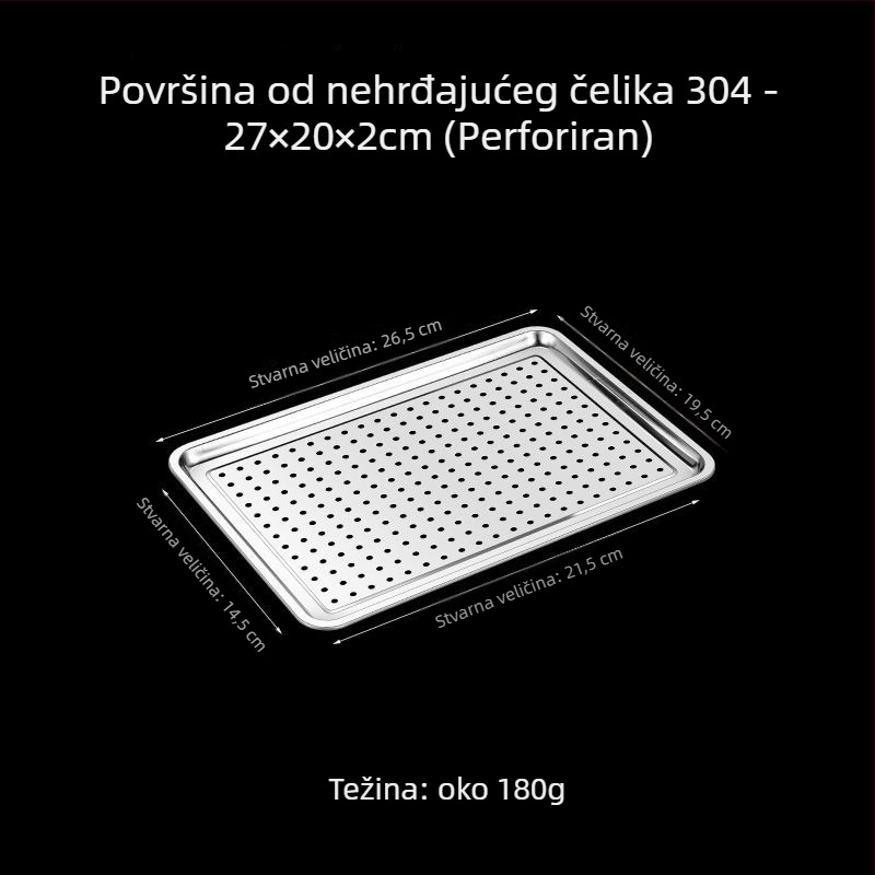 Pravokutni tanjur za parenje od 304 nehrđajućeg čelika, mat završetak, kineski stil, nije pogodan za mikrovalnu