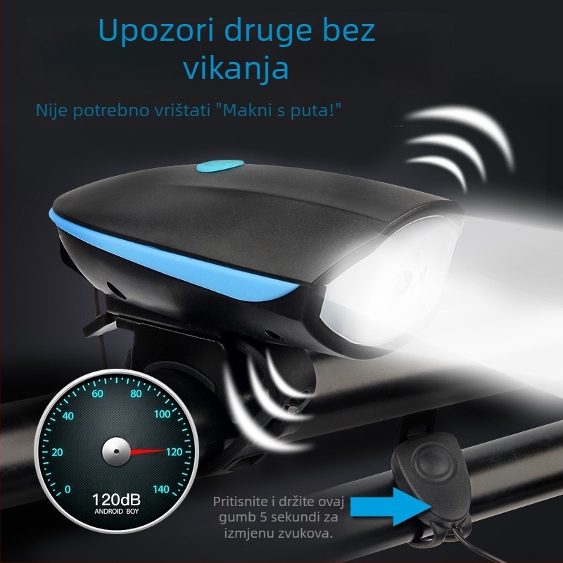 Prednje svjetlo za bicikl USB za noćnu vožnju, visoke svjetline, model 7588