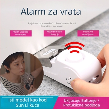 Alarm za vrata s blokatorom — prijenosan za kućnu i hotelsku uporabu, nehrđajući čelik, marka An yingfei, stil moderni minimalistički (nehrđajući čelik; marka: An yingfei; stil: moderni minimalistički)