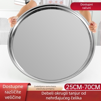 Nehrđajući čelični kružni pladanj – ekstra debeli, polirana površina, za hotele i restorane
