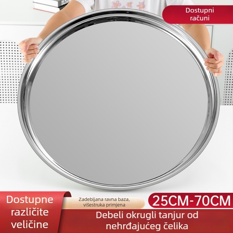 Nehrđajući čelični kružni pladanj – ekstra debeli, polirana površina, za hotele i restorane