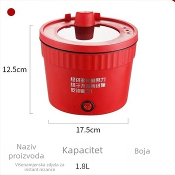 Električna višenamjenska posuda za instant rezance, 1 L kapacitet, kompaktna za jednu osobu, dom ili ured, OEM