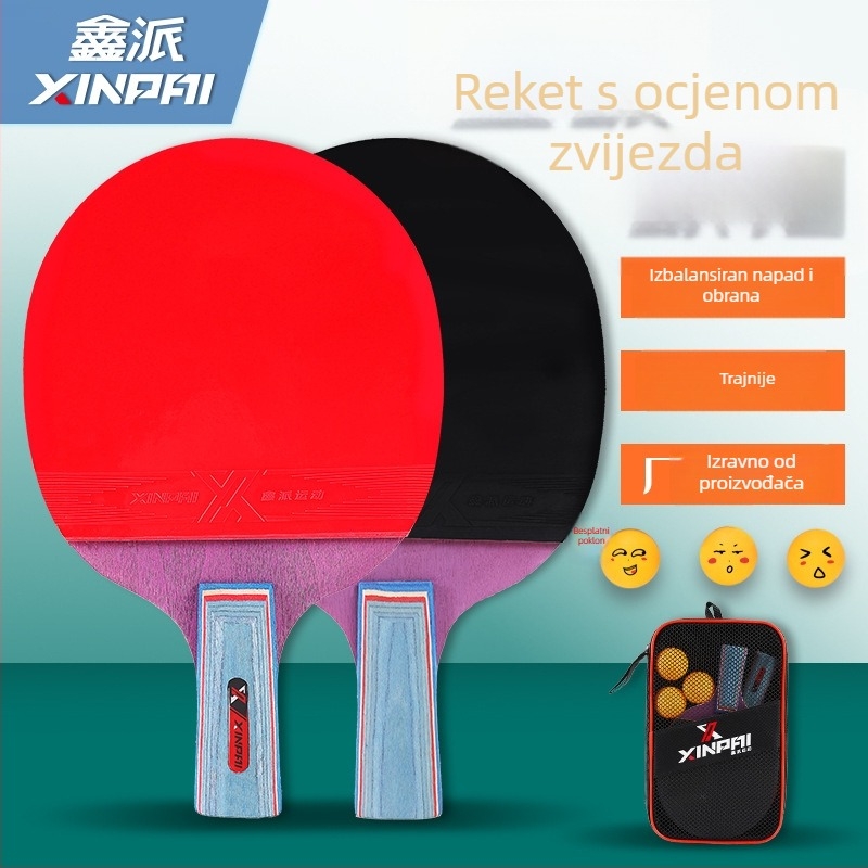 Xinpai reketa za stolni tenis s pločom od lipovog drveta, reverse guma, horizontalni zahvat, standardne specifikacije