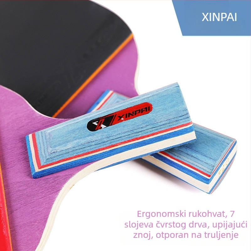 Xinpai reketa za stolni tenis s pločom od lipovog drveta, reverse guma, horizontalni zahvat, standardne specifikacije