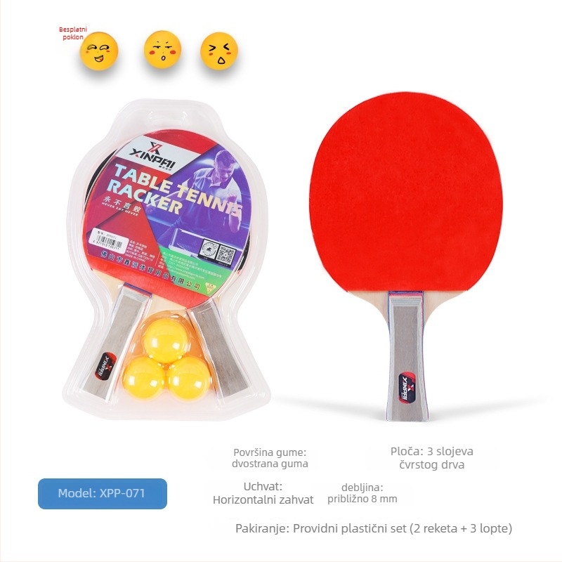 Xinpai reketa za stolni tenis s pločom od lipovog drveta, reverse guma, horizontalni zahvat, standardne specifikacije