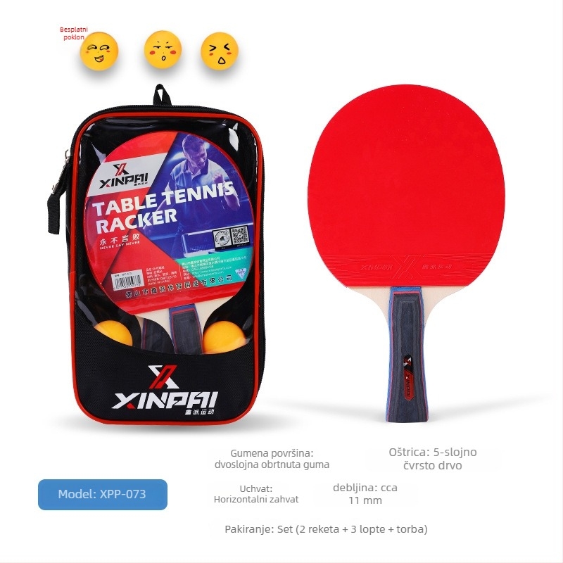 Xinpai reketa za stolni tenis s pločom od lipovog drveta, reverse guma, horizontalni zahvat, standardne specifikacije