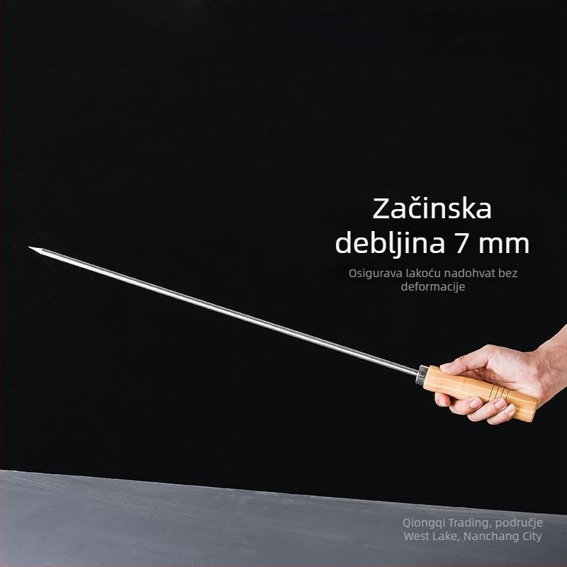 Tanjur za ražnjiće sa stalkom – bambus, pravokutni plitki tanjur, kineski stil, moguć otisak logotipa, prilagodba