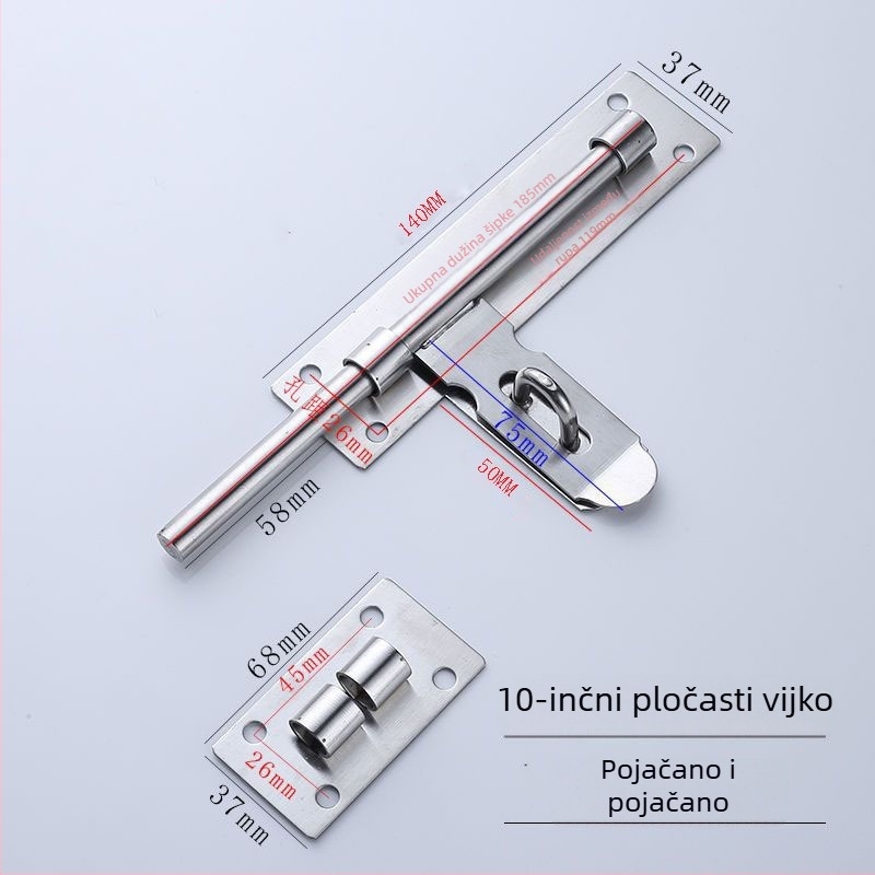 Nehrđajući čelik F-tip brava za površinski ugrađena vrata, završna True Color, Ming Baocheng, suvremeni minimalistički stil