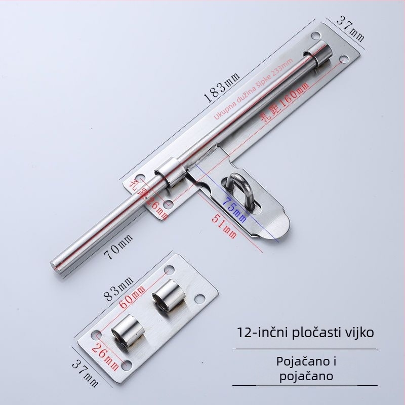 Nehrđajući čelik F-tip brava za površinski ugrađena vrata, završna True Color, Ming Baocheng, suvremeni minimalistički stil
