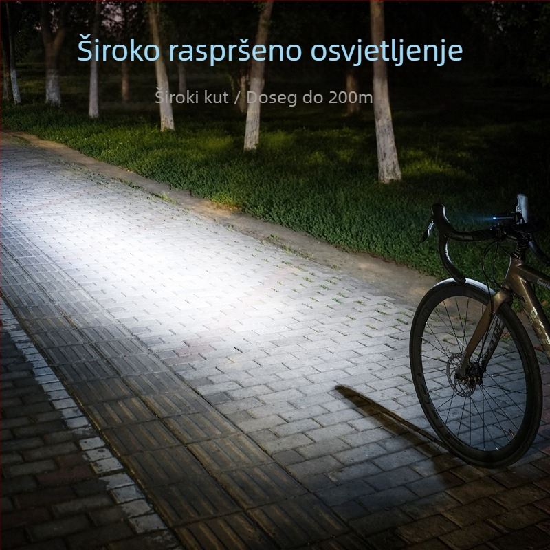 HARONBK prednja biciklistička svjetiljka sa solarnim napajanjem, rog i zvono, snažna LED svjetiljka za noćnu vožnju po planinama