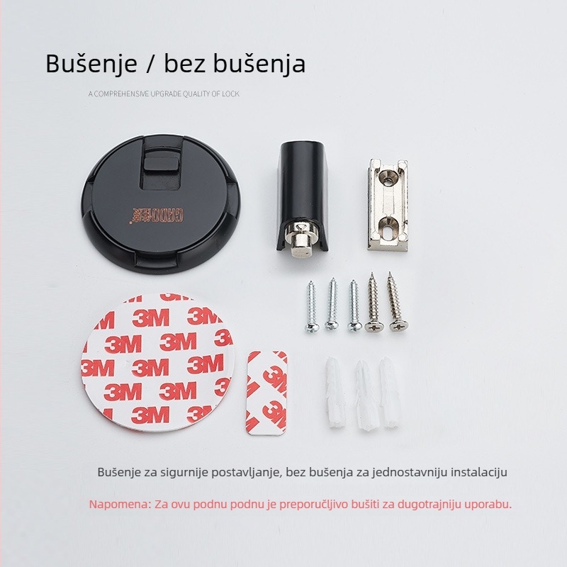 DX013 Dverni stopper s podnim usisavanjem, cink legura, elektropliranje, podna montaža, povećana visina