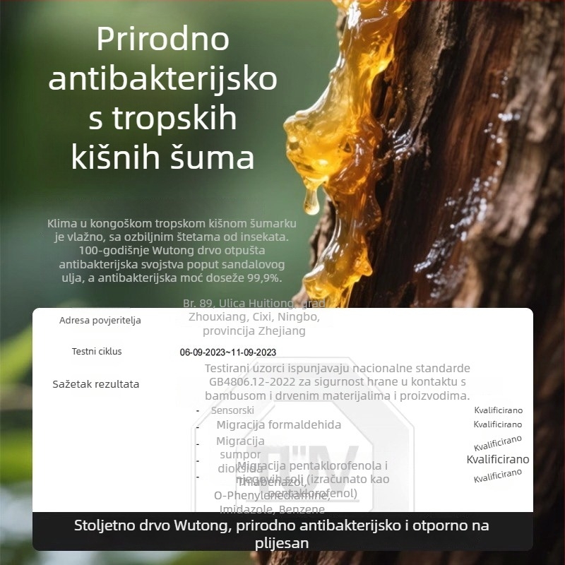 Daska za rezanje od ebenovog drveta, otporna na plijesan i antibakterijska, prehrambena klasa, dvostrana kuhinjska daska